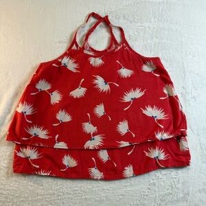 Old Navy Red Floral Tank Top